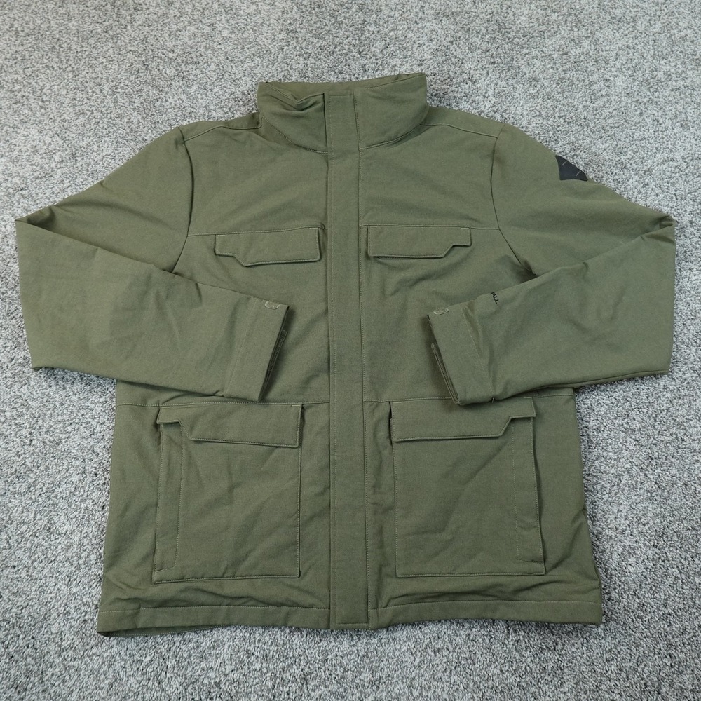 North Face Jacket Mens XL Green Windwall Fleece Lined Parka Full Zip Coat Hiking